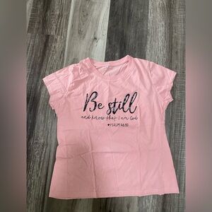 Pink Unbranded Religions: Be Still,  Psalm 46:10 Women's T shirt size Large